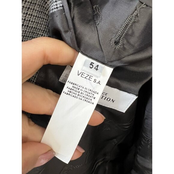 Versace Collection Wool Blazer  Sports Coat Gray houndstooth  Sz 54 - Picture 5 of 15